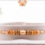 Simple Oval Pearl Rakhi with Diamond Rings | Send Rakhi Gifts Online 3