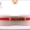 Handcrafted Red Thread Rakhi with 5 Rudraksh | Send Rakhi Gifts Online 3