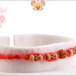 Single Rudraksh with Sandalwood Beads Rakhi with Handcrafted Thread | Send Rakhi Gifts Online 5