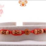 Single Rudraksh with Sandalwood Beads Rakhi with Handcrafted Thread | Send Rakhi Gifts Online 4