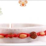 Uniquely Hnadcrafted Rudraksh Rakhi with Sandalwood Beads | Send Rakhi Gifts Online 5