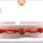 Uniquely Hnadcrafted Rudraksh Rakhi with Sandalwood Beads | Send Rakhi Gifts Online 4