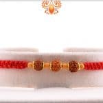 Three Rudraksh and Sandalwood Beads Rakhi with Beautifully Handcrafted Thread | Send Rakhi Gifts Online 3