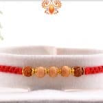 Uniquely Knotted Rudraksh Rakhi with Sandalwood Beads | Send Rakhi Gifts Online 3