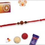 Uniquely Knotted Rudraksh Rakhi with Arrow Beads | Send Rakhi Gifts Online 4