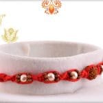 Uniquely Knotted Rudraksh Rakhi with Pearls | Send Rakhi Gifts Online 5