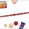 Uniquely Knotted Rudraksh Rakhi with Pearls | Send Rakhi Gifts Online 6