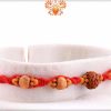 Uniquely Knotted Single Rudraksh Rakhi with Sandalwood Beads | Send Rakhi Gifts Online 5