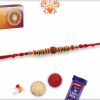 Traditional Single Rudraksh Rakhi with Designer Beads | Send Rakhi Gifts Online 4