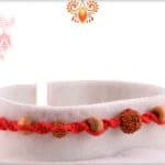 Uniquely Knotted Rudraksh Rakhi with Auspicious Sandalwood Beads | Send Rakhi Gifts Online 5