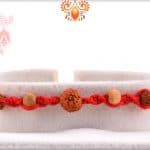 Uniquely Knotted Rudraksh Rakhi with Auspicious Sandalwood Beads | Send Rakhi Gifts Online 4