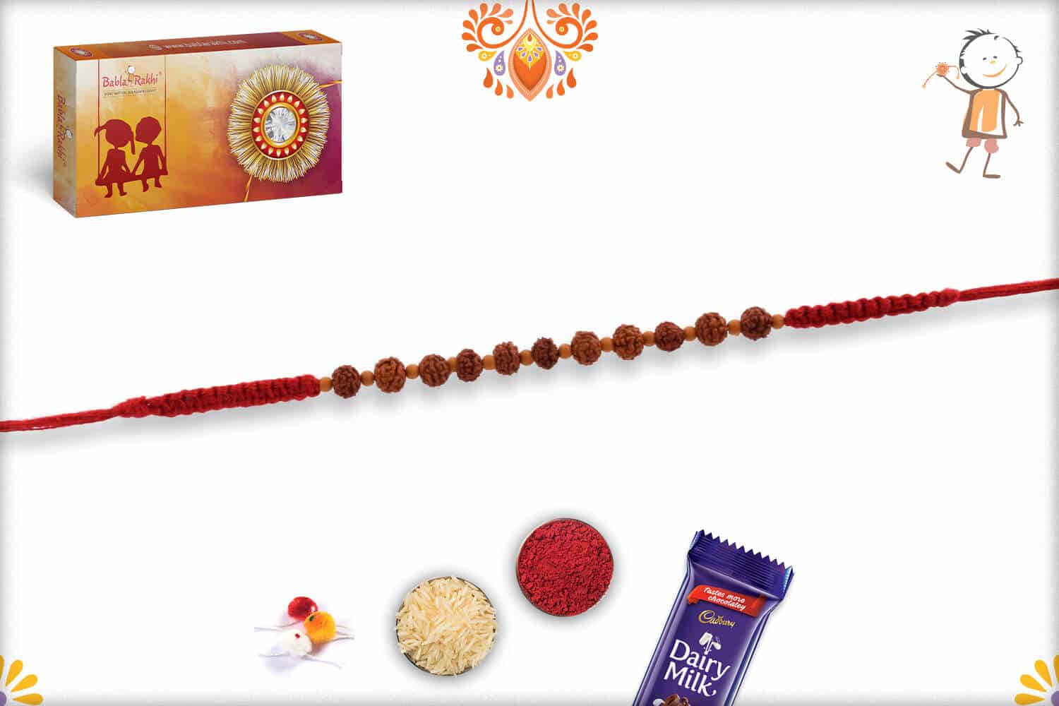 Auspicious 11 Rudraksh Rakhi with Beautifully Handcrafted Thread | Send Rakhi Gifts Online 3