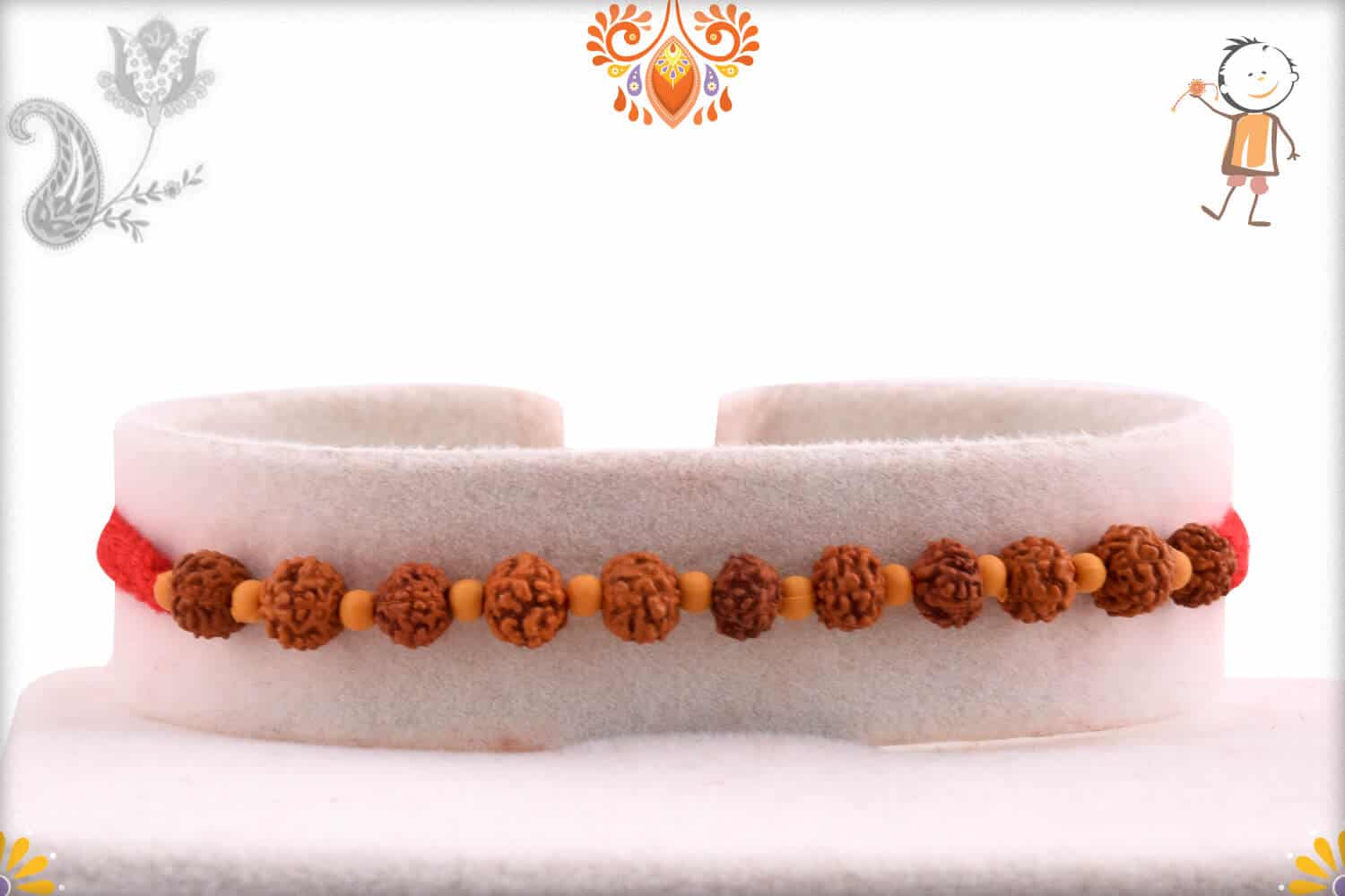 Auspicious 11 Rudraksh Rakhi with Beautifully Handcrafted Thread | Send Rakhi Gifts Online 1