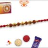 3 Engraved OM Beads with Rudraksh Rakhi | Send Rakhi Gifts Online 4