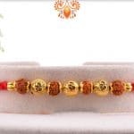 3 Engraved OM Beads with Rudraksh Rakhi | Send Rakhi Gifts Online 3