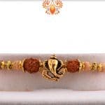 Ganpati Rakhi with Rudraksh and Sandalwood Beads | Send Rakhi Gifts Online 3