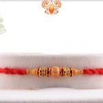 Delicate Sandalwood Bead Rakhi with Diamond Rings | Send Rakhi Gifts Online 3