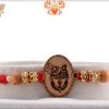 Wood Engraved Shreenathji Rakhi with Diamonds | Send Rakhi Gifts Online 3