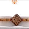 Wood Engraved Ganpati Rakhi with Diamond and Sandalwood Beads | Send Rakhi Gifts Online 2
