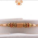 Unique Sandalwood Bead Rakhi with Diamond Rings | Send Rakhi Gifts Online 3