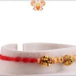 Om Engraved Bead Rakhi with Sandalwood Beads | Send Rakhi Gifts Online 3