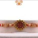 Diamond Swastik with Square Sandalwood Bead Rakhi | Send Rakhi Gifts Online 3