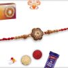 Unique Diamond Flower Rakhi with Sandalwood Beads | Send Rakhi Gifts Online 6