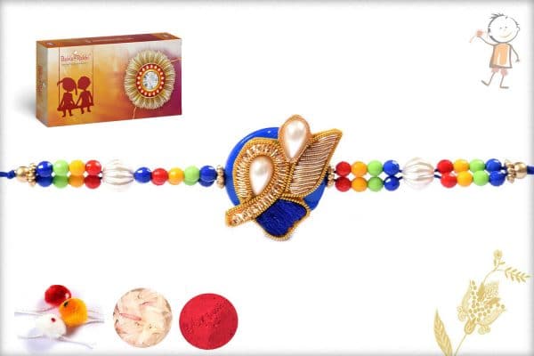 Royal Blue Design Zardosi Rakhi