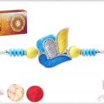 Exclusive Yellow-Blue Zardosi Rakhi