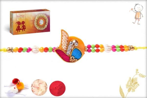 Beautiful Multicolor Design Zardosi Rakhi