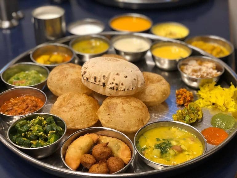 Gujarti thali on Raksha Bandhan day