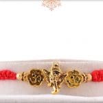 Antique Ganeshji OM Rakhi with Uniquely Knotted Red Thread 3