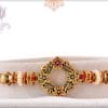 Antique Flower Rakhi with Daimonds and Pearls 3