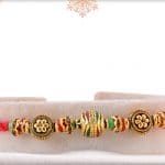 Exclusive Meenakari Beads with Diamonds Rakhi 3