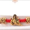 Uniquely Knotted Red Thread with Ganesh and Gajraj Rakhi 3