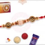 Beautiful Preal with Meenakari Beads Rakhi 4