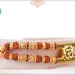 OM with Rudraksh Bracelet-Style Rakhi 5