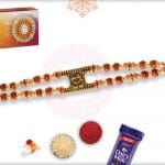 OM with Rudraksh Bracelet-Style Rakhi 6