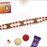 OM with Ganeshji Rudraksh Bracelet-Style Rakhi 6
