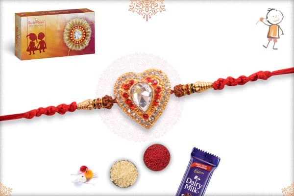 Heart Shape Diamond Big Size Punjabi Rakhi