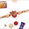 Ganeshji Rakhi with Red Diamonds and Golden Beads 4
