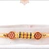 Simple Diamond Rings Rakhi with Flower Beads 3