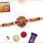 Beautiful Diamond Rakhi with Handcrafted Thread 4