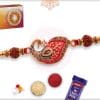 Uniquely Crafted Peacock Rakhi with Rudraksh 4