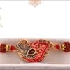 Uniquely Crafted Peacock Rakhi with Rudraksh 3