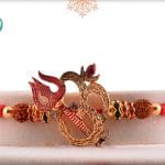 Golden Om with Red Trishul Rakhi 3