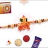 Golden Ganesh Rakhi with Beads 4