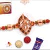 Rose Gold Ganesh Rakhi with Beads 4