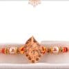 Rose Gold Ganesh Rakhi with Beads 3