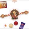 Meenakari Ganesh Rakhi with Flower Beads 4